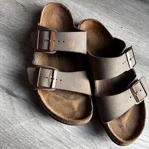 Birkenstock Arizona‎ Olive Leather Two Strap Buckle Comfort Sandals Size 40